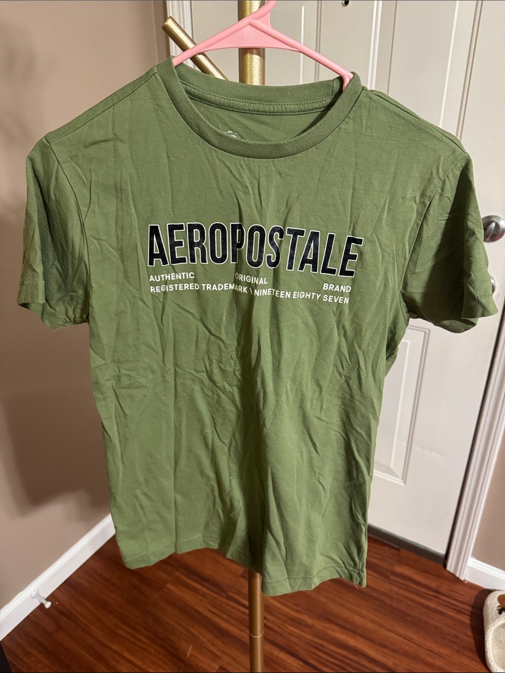 Aeropostale Olive Green Short Sleeve Logo Tee